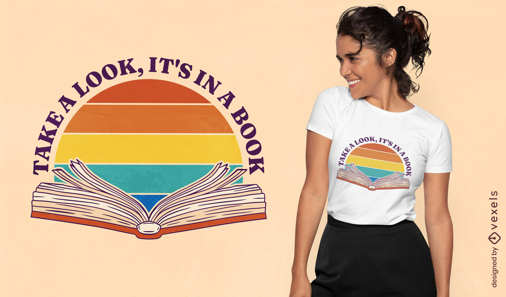 Take a look book quote t-shirt design