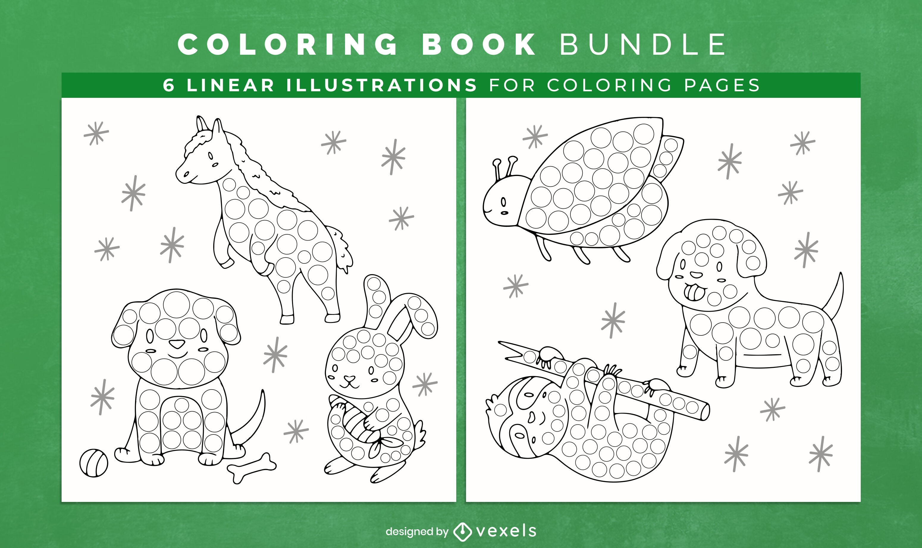 Dotted animals coloring book KDP interior design