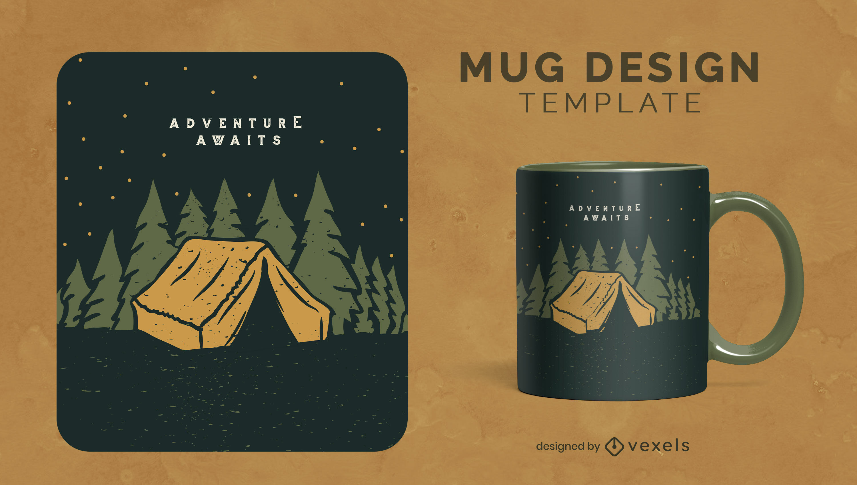 Camping tent adventure mug design