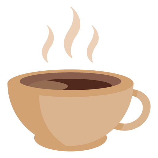 Cup of coffee brown flat PNG Design