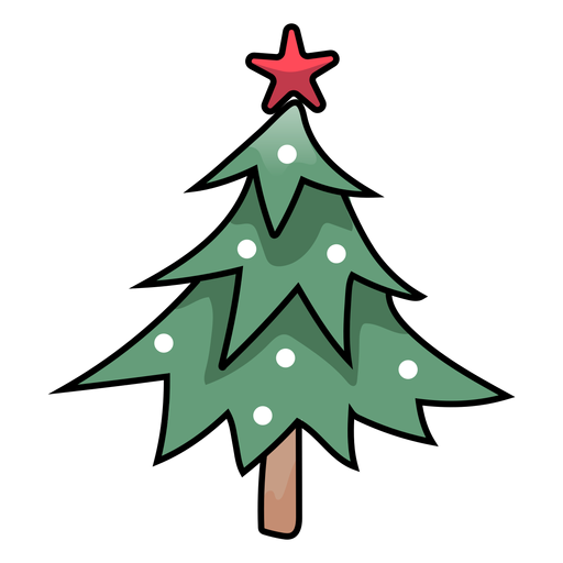 Fir Christmas tree semi flat PNG Design
