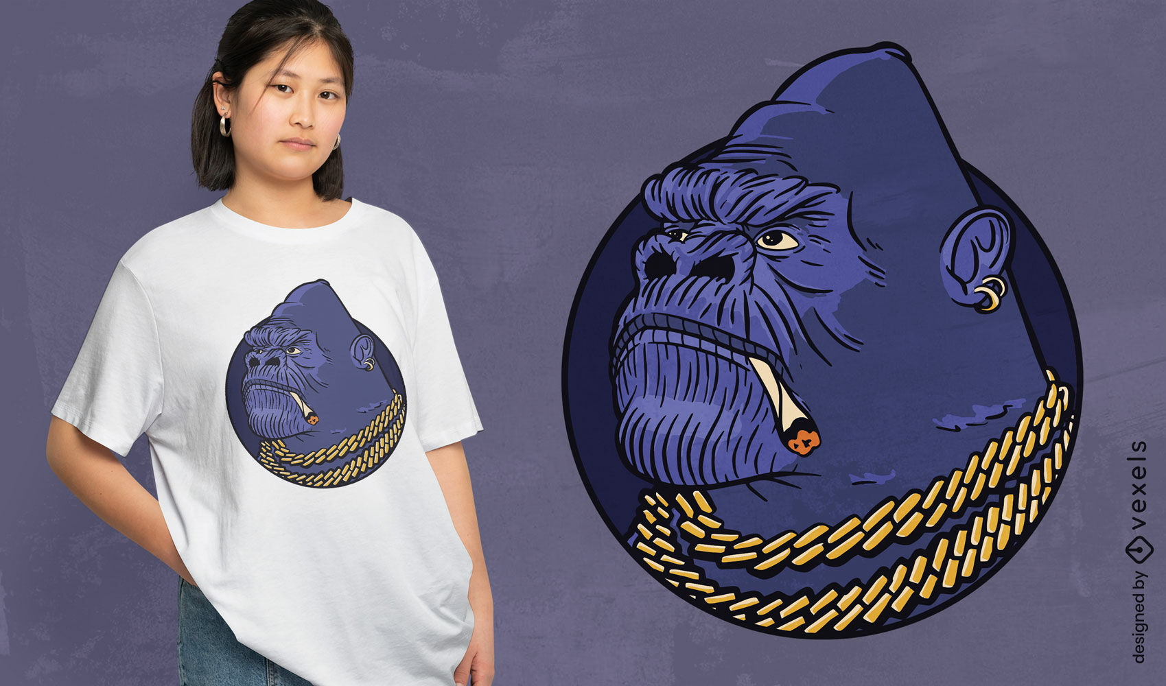Gangster gorilla t-shirt design