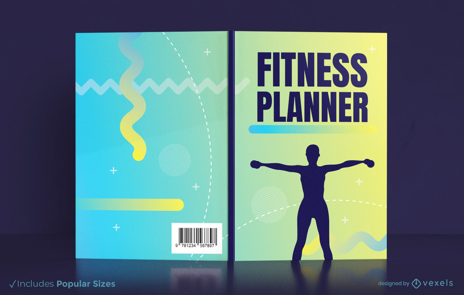 Fitness planner book cover design KDP