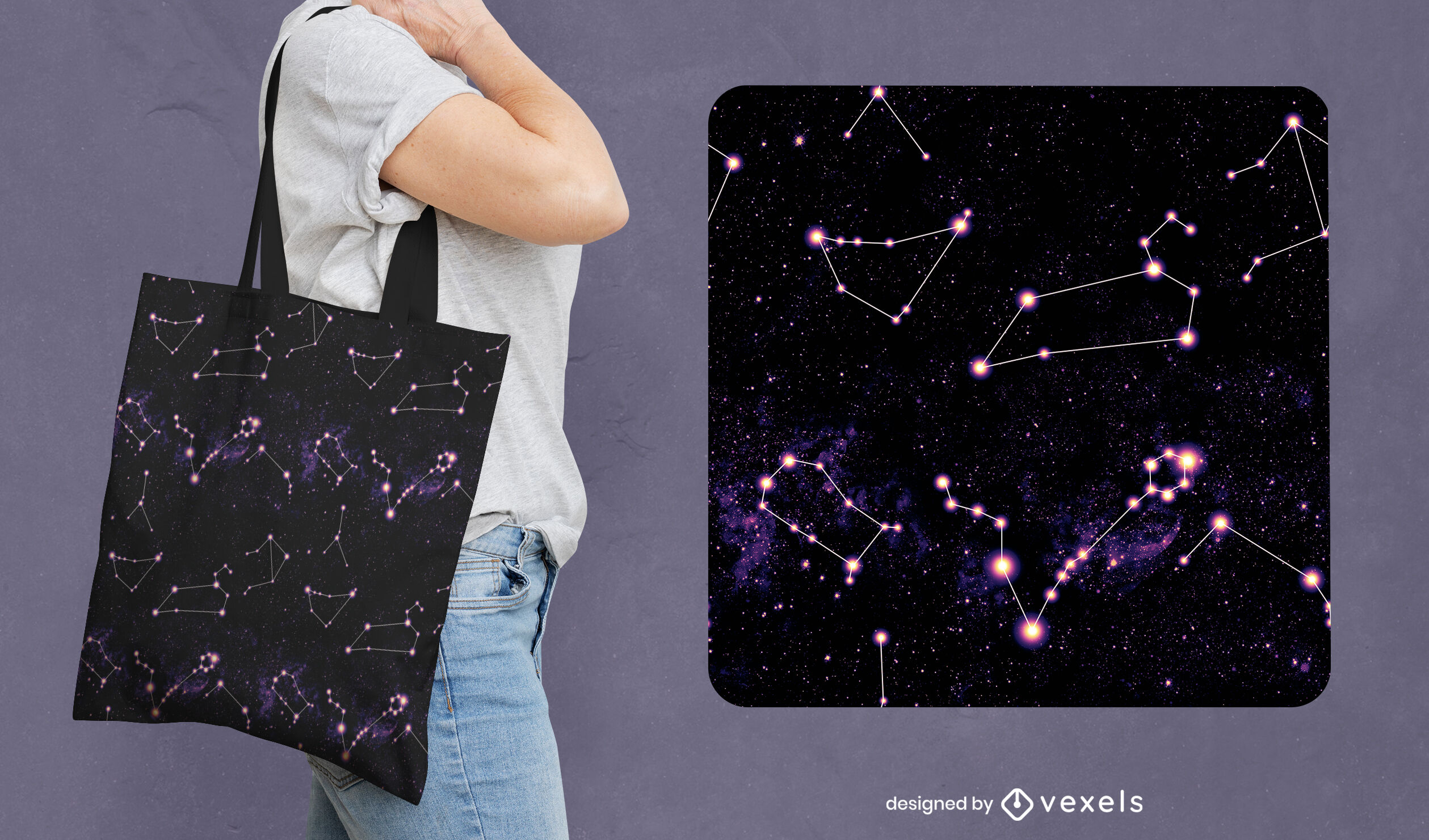 Star constellations tote bag design