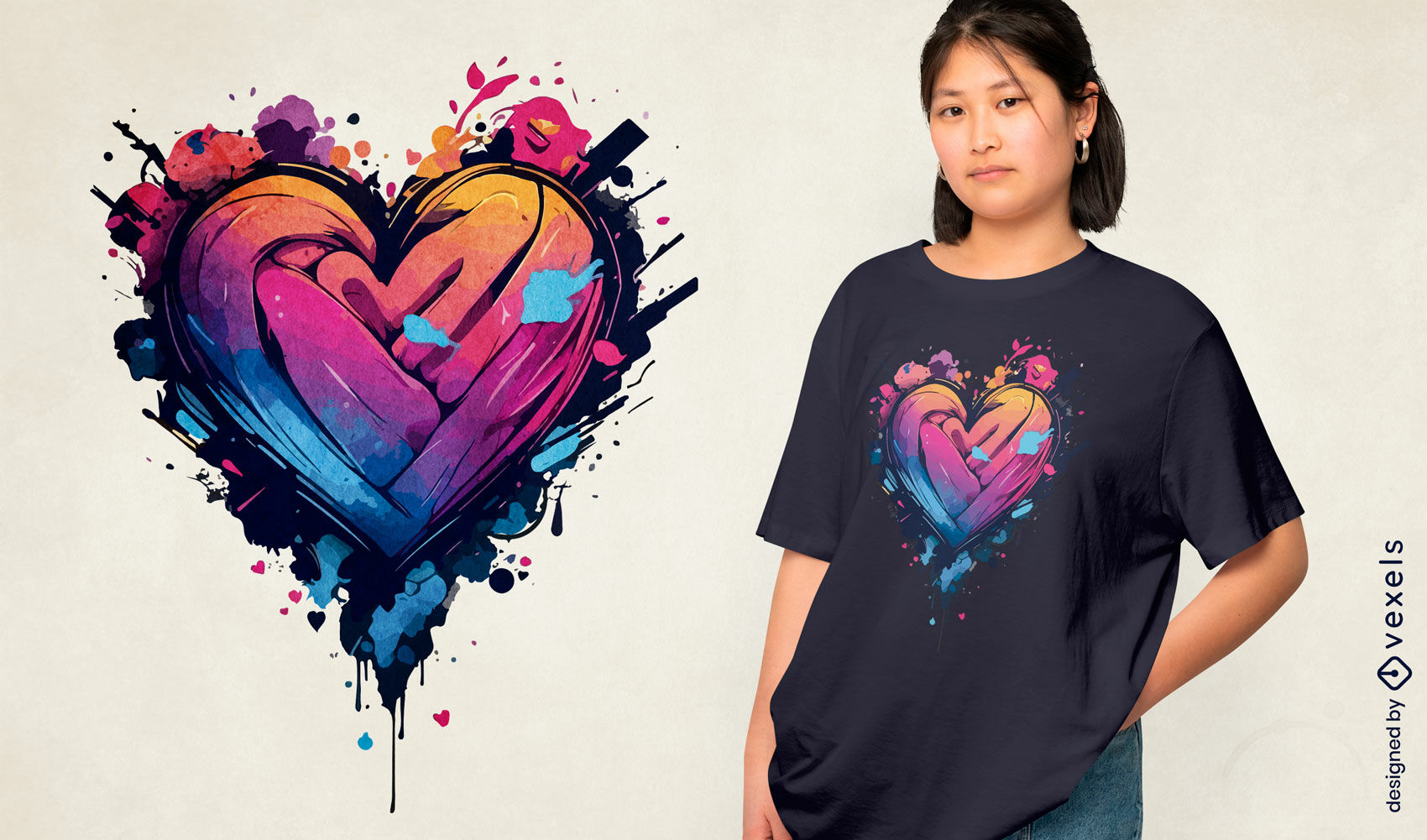 Abstract heart t-shirt design