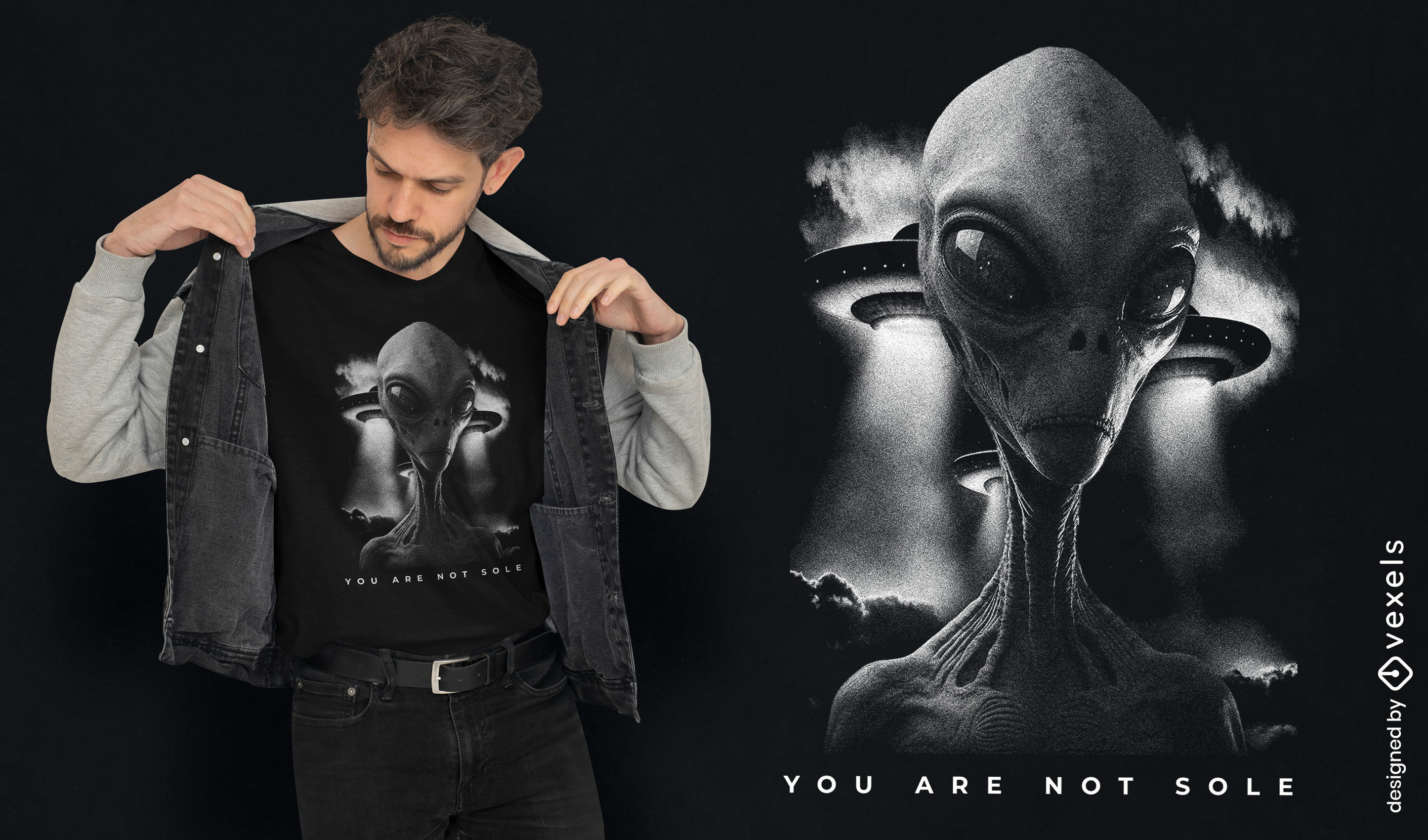 Alien encounter t-shirt design