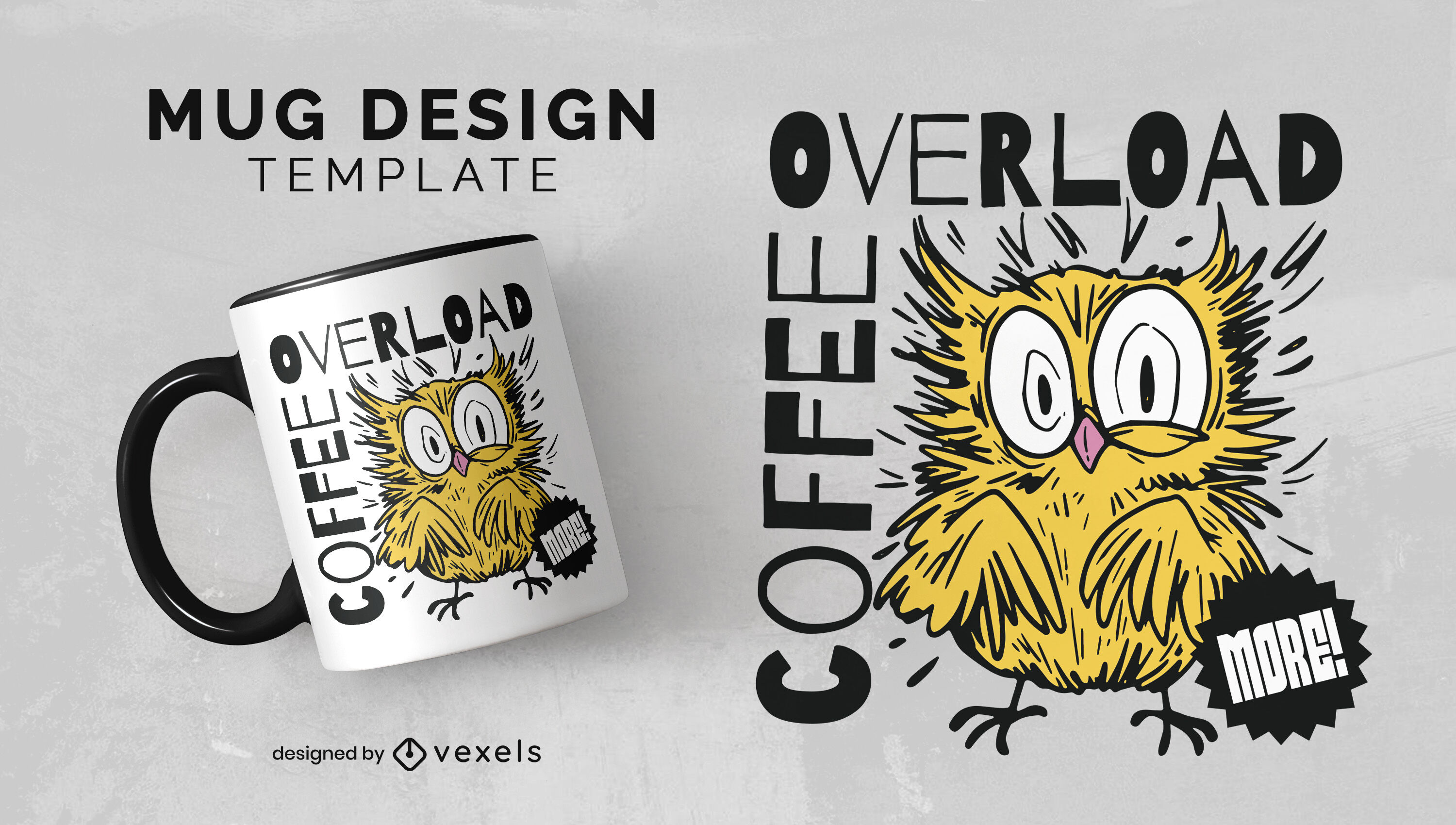 Coffee overload owl mug design