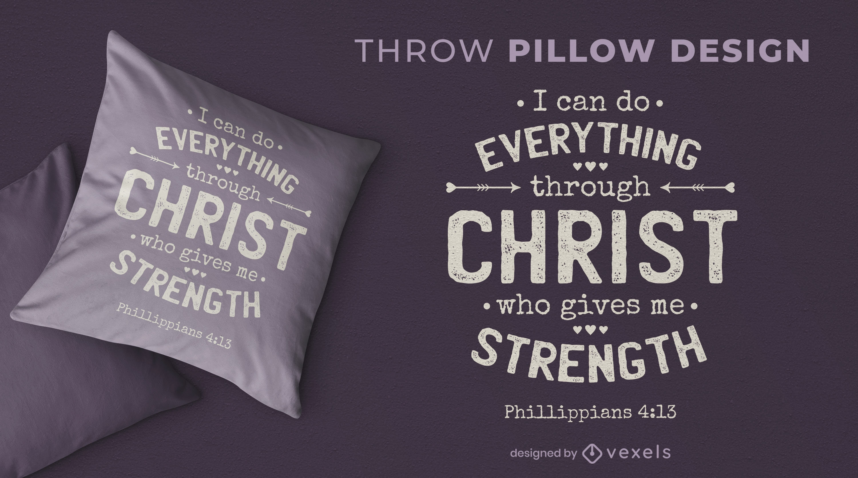 Christ strength quote throw pillow design