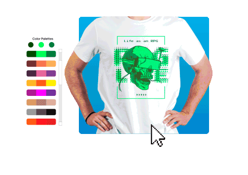 t-shirt maker preview animation