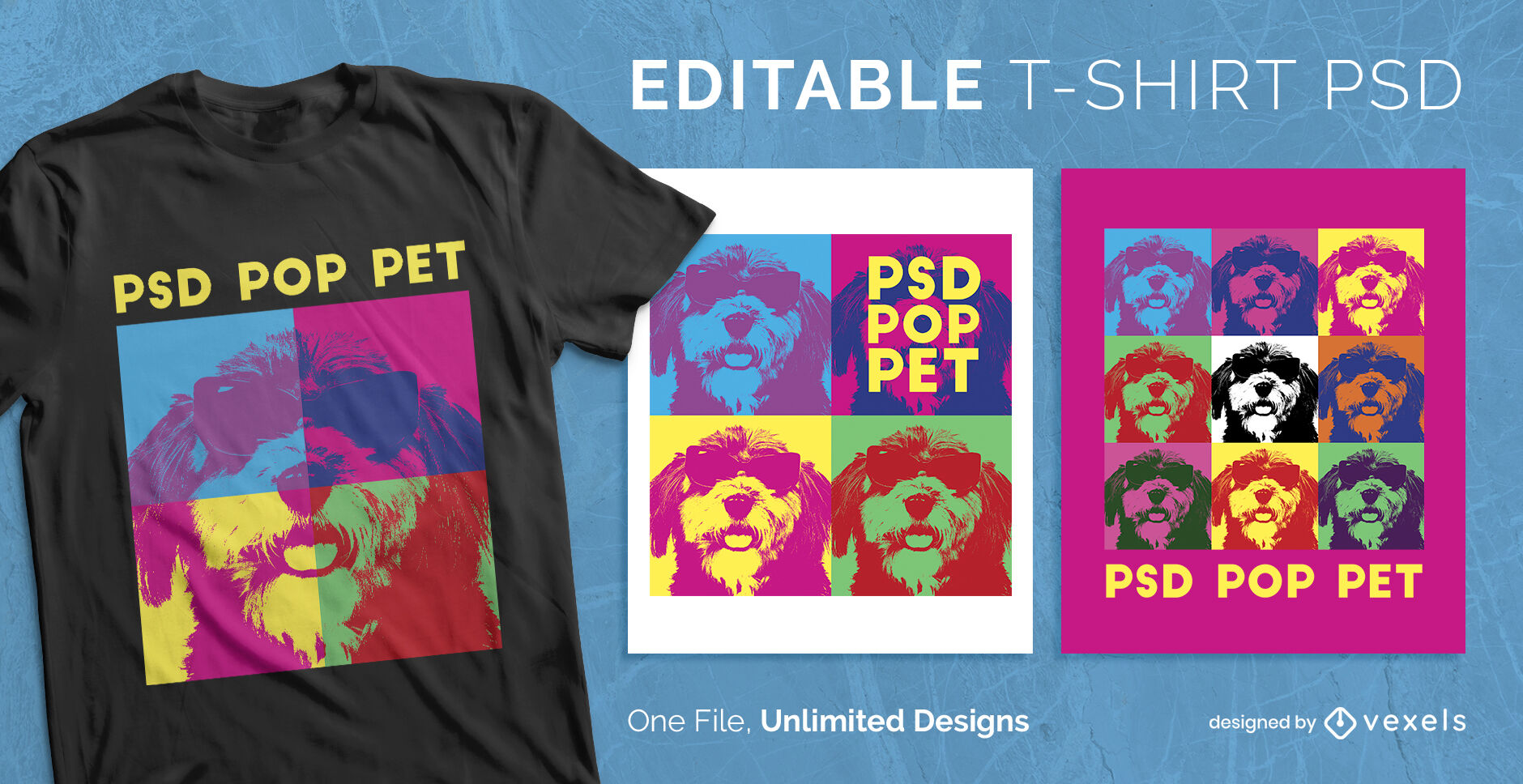 Dog animal pop art scalable t-shirt psd