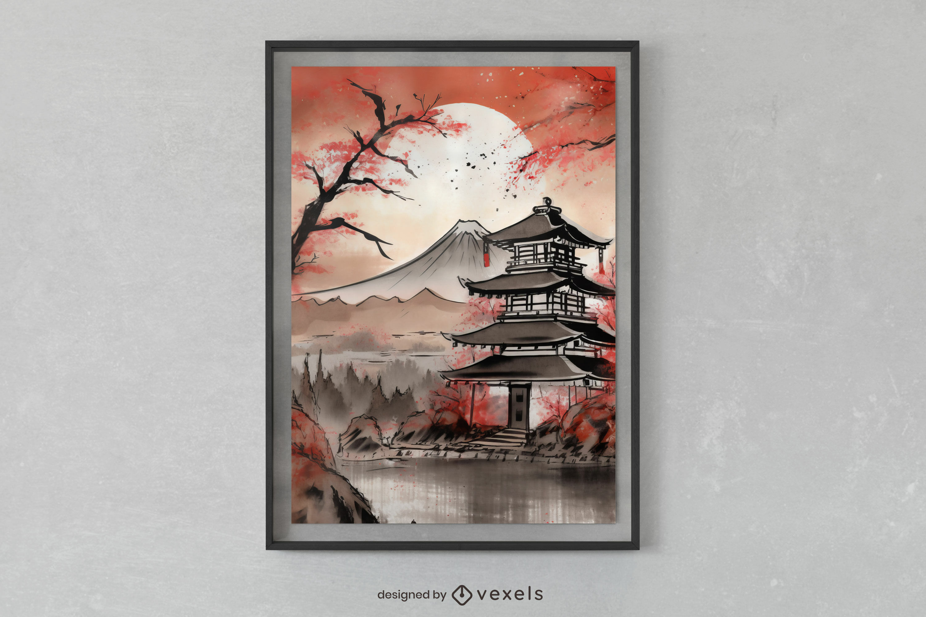 Serene Mount Fuji poster design