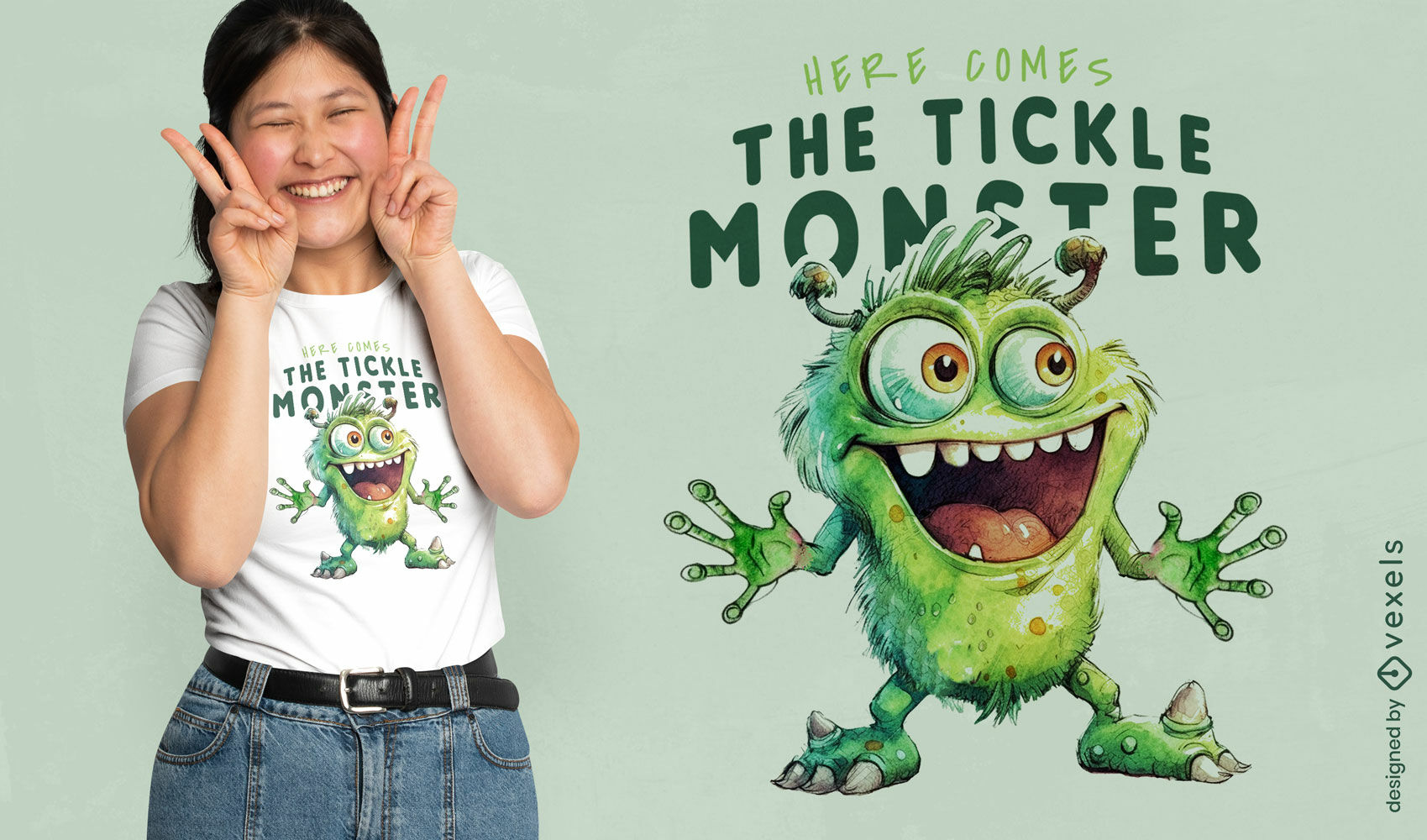 Tickle monster t-shirt design