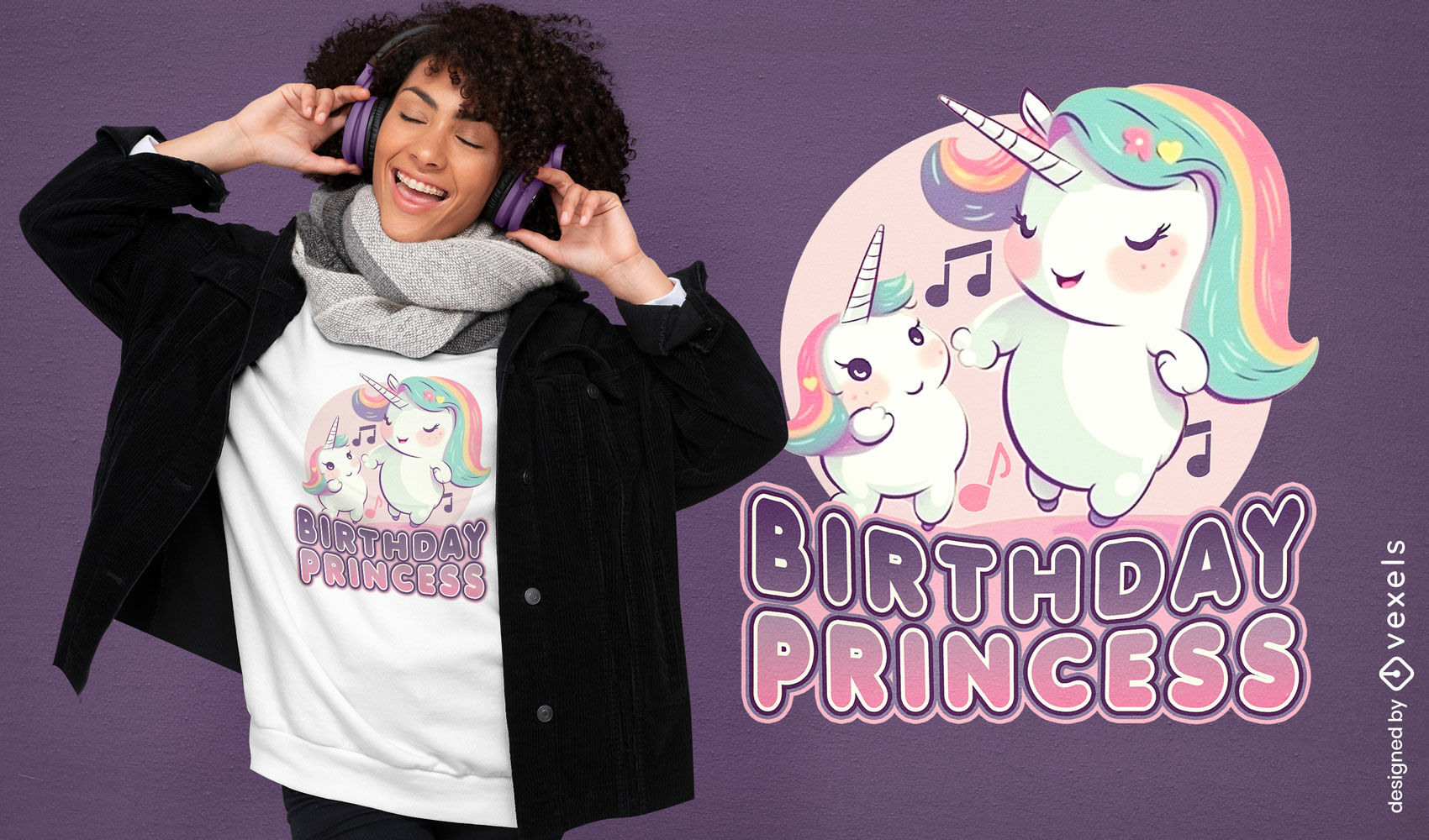Unicorn birthday princes t-shirt design
