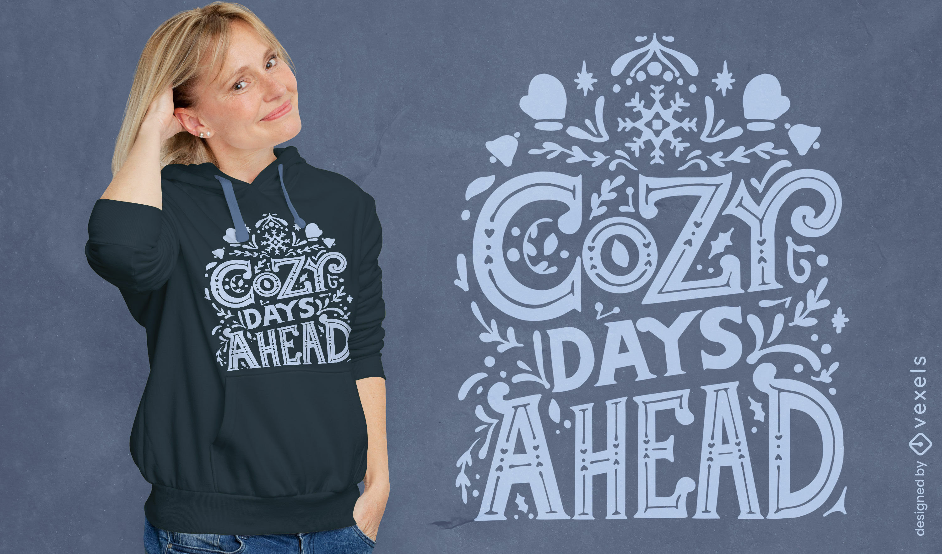 Winter lettering cozy days t-shirt design