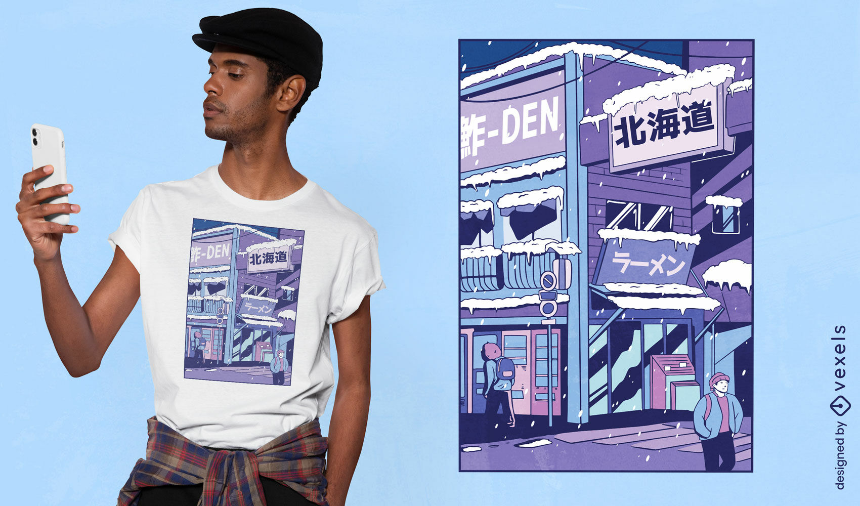 City covered in snow t-shirt design