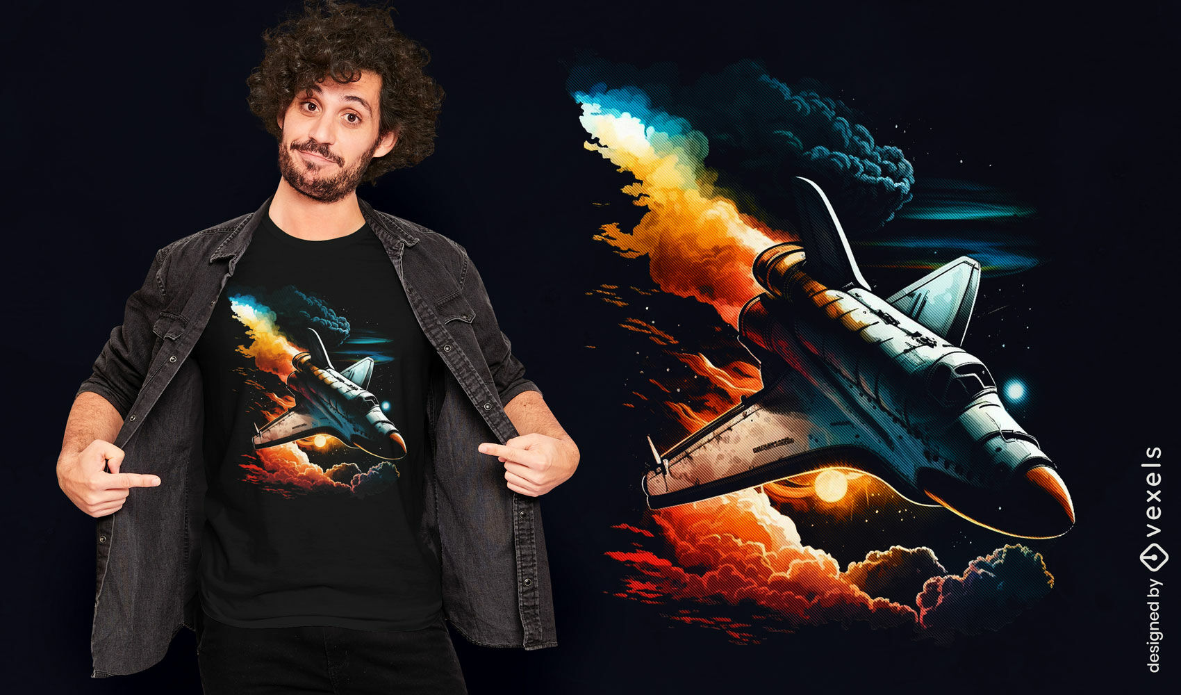Space shuttle launch t-shirt design