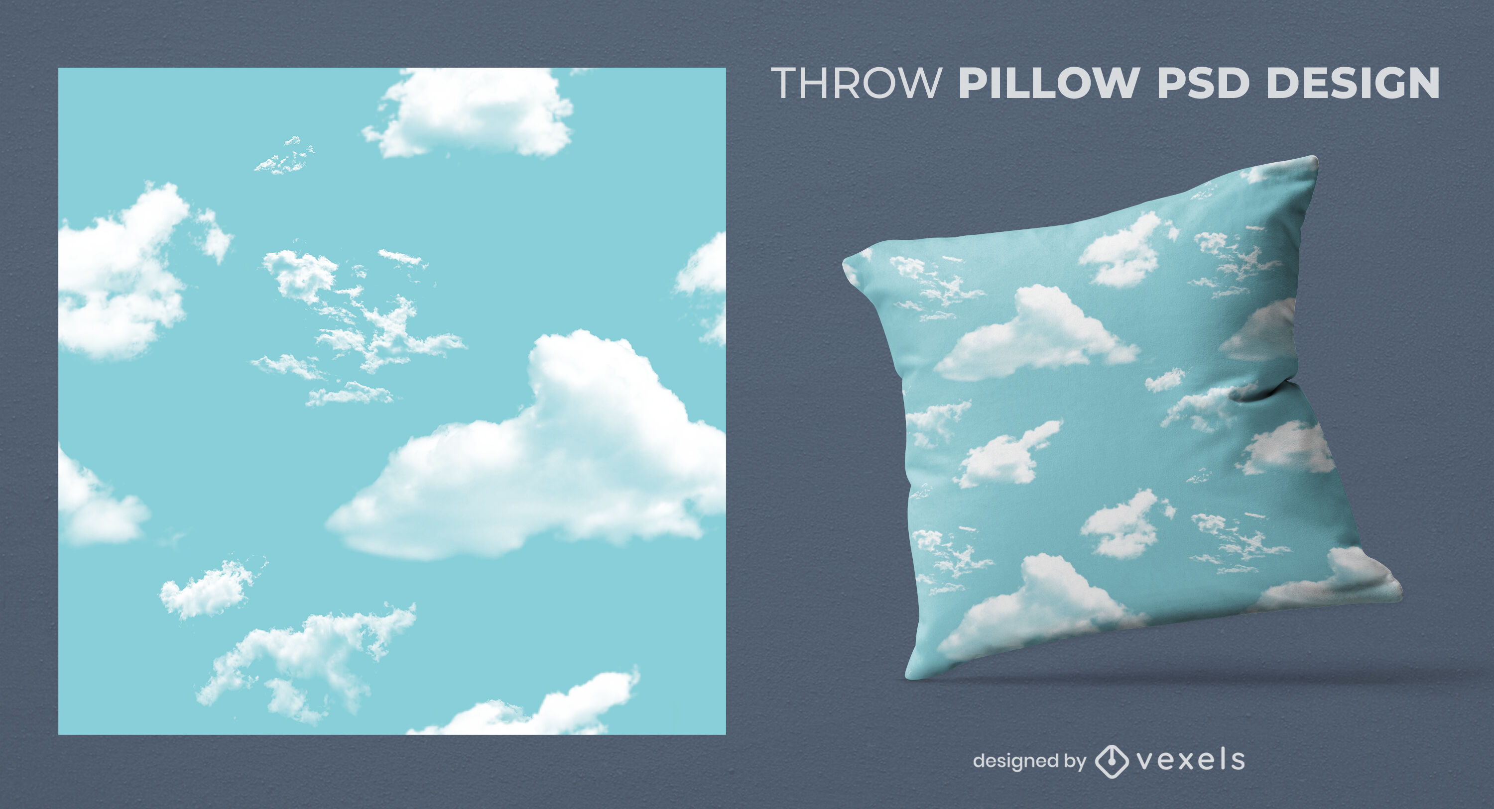 Clouds sky throw pillow design
