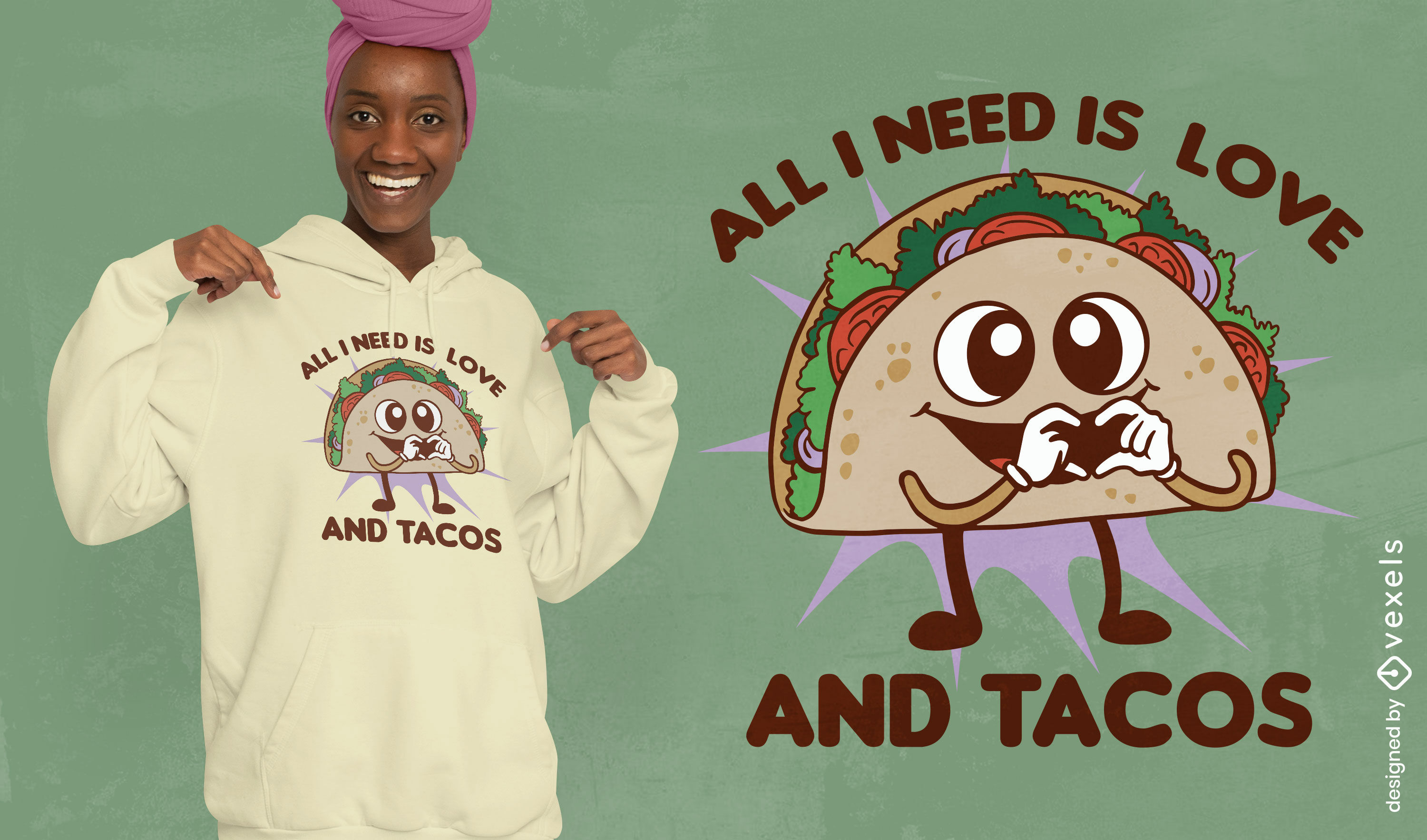 Love and tacos t-shirt design