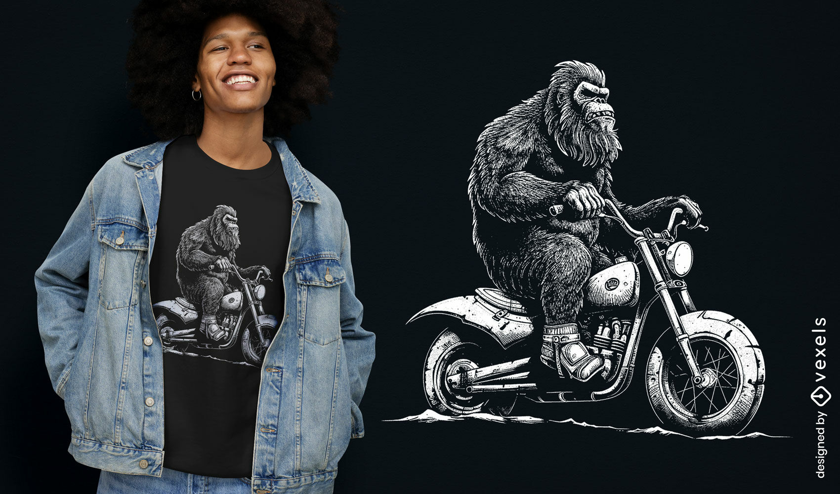 Sasquatch biker t-shirt design