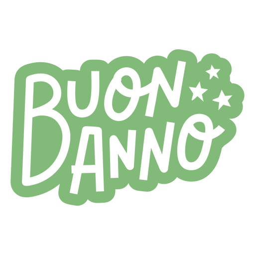 Green sticker with the words buon anno on it PNG Design