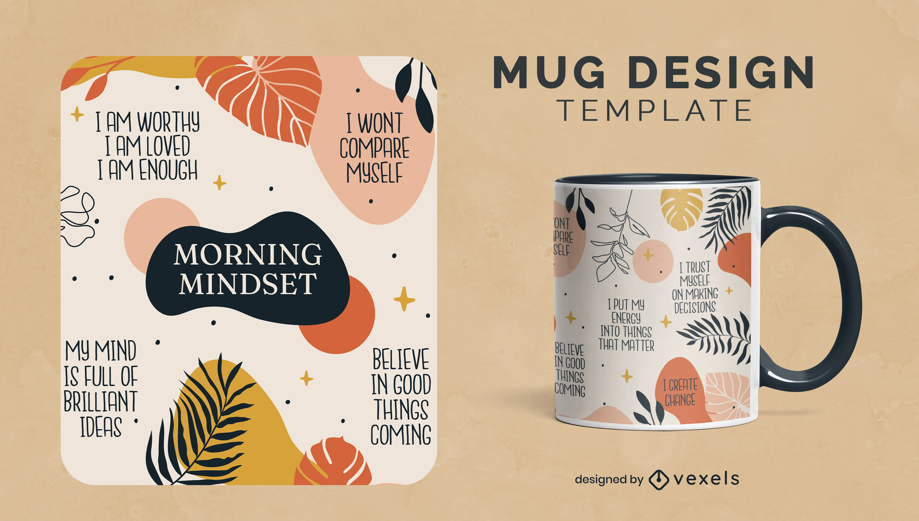 Motivational quotes abstract mug design