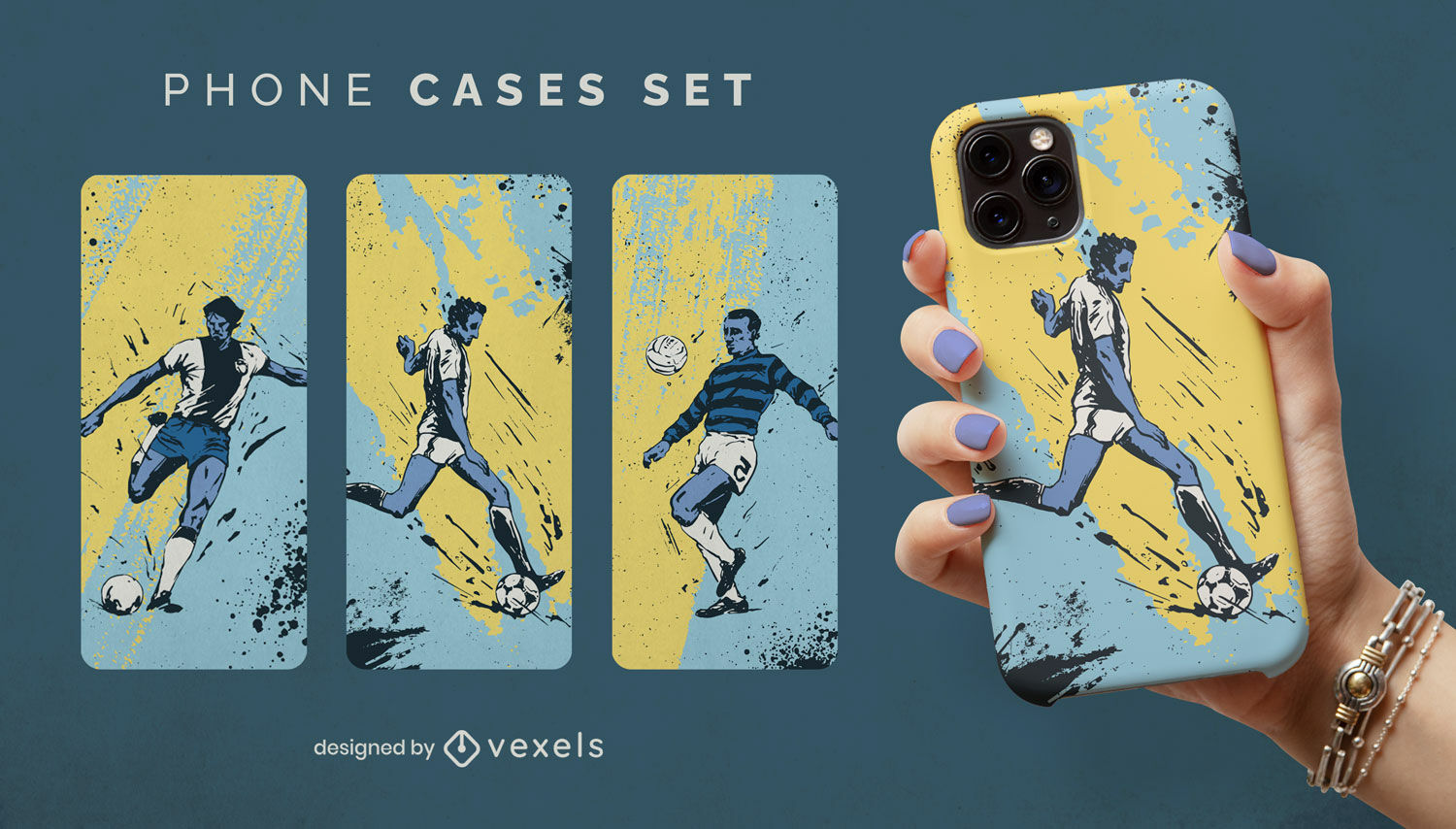 Soccer sport players phone case set