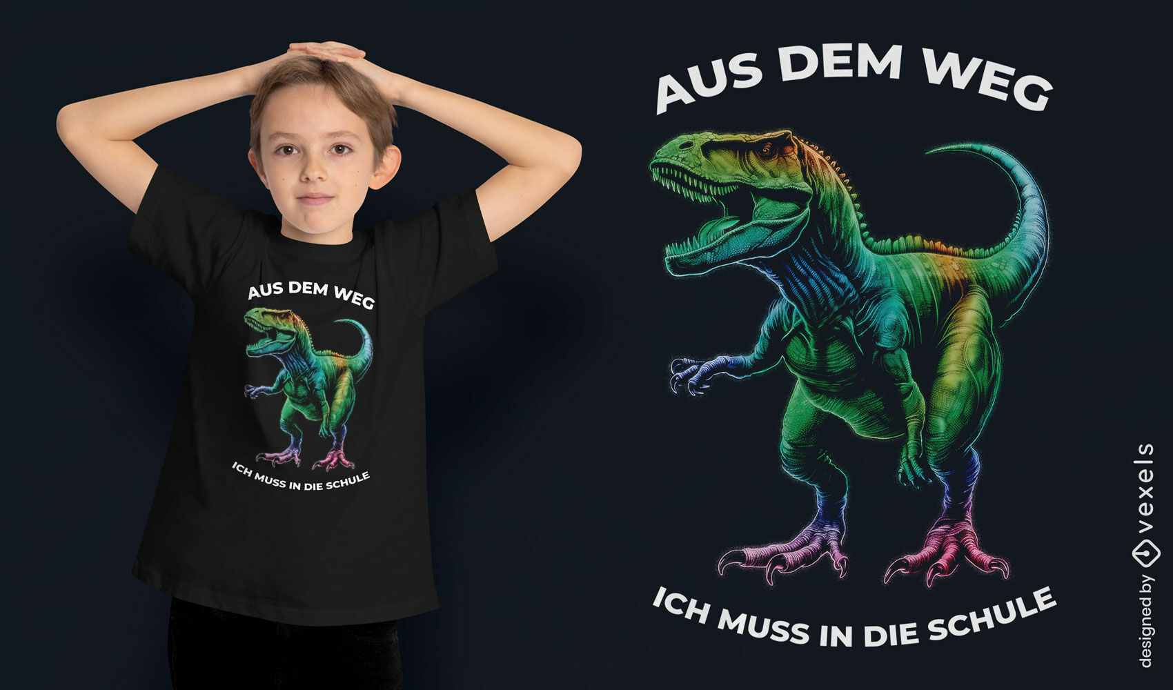Neon T-Rex t-shirt design