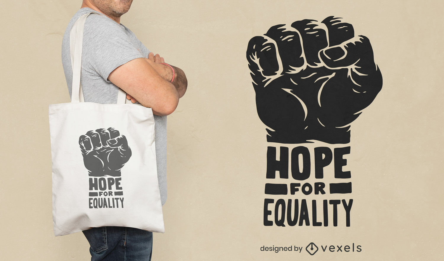 Hope for equality tote bag design