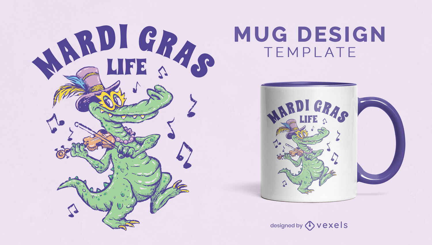 Crocodile animal mardi gras mug design