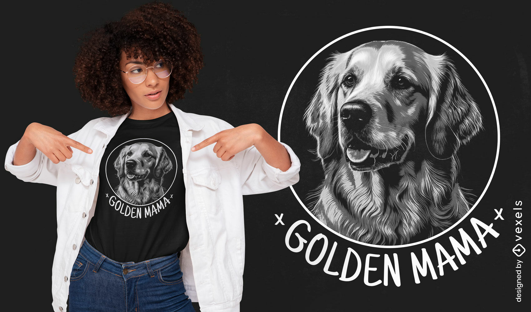Golden retriever mom t-shirt design