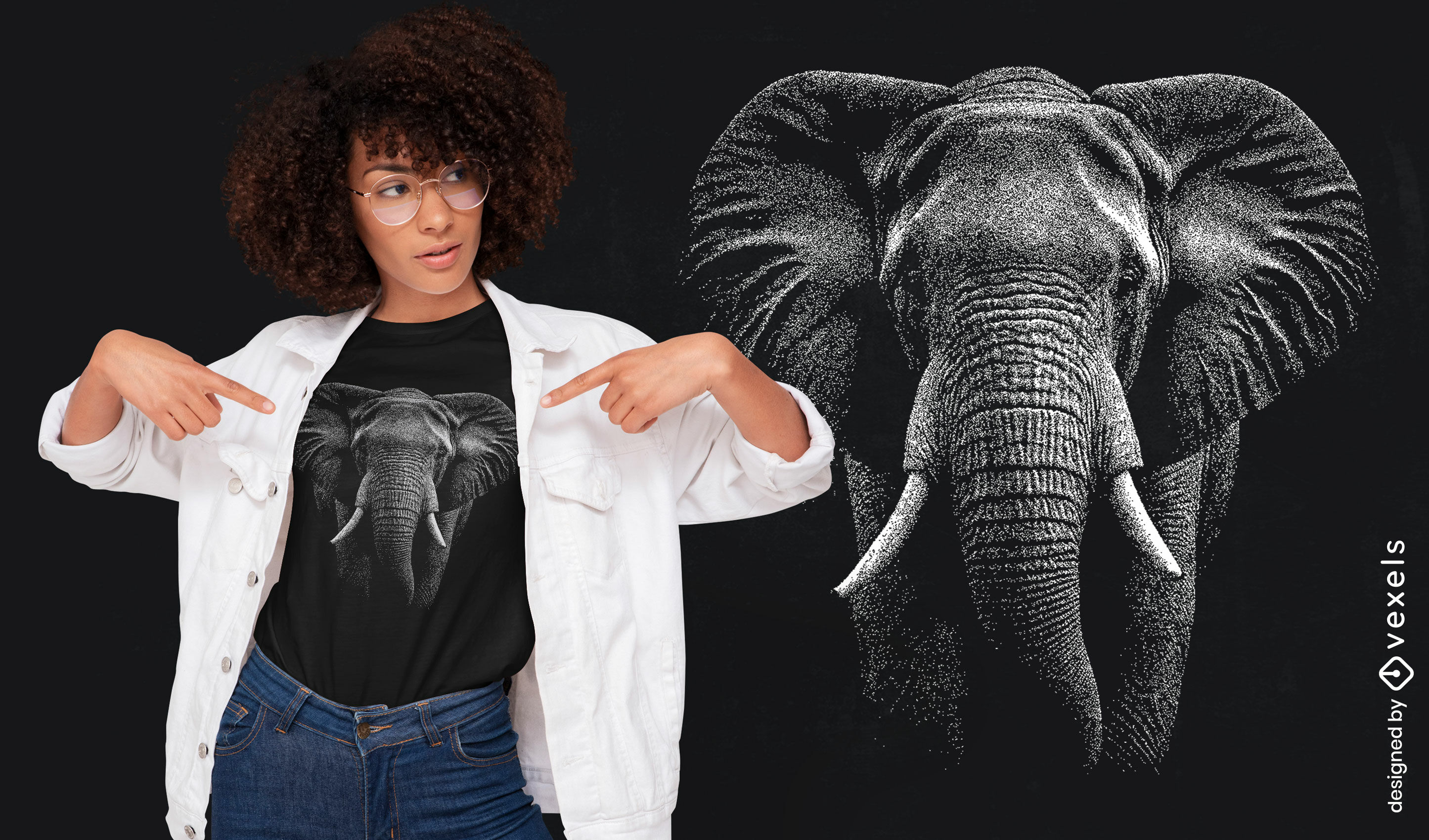 Realistic elephant t-shirt design