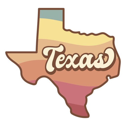 The state of texas retro map PNG Design