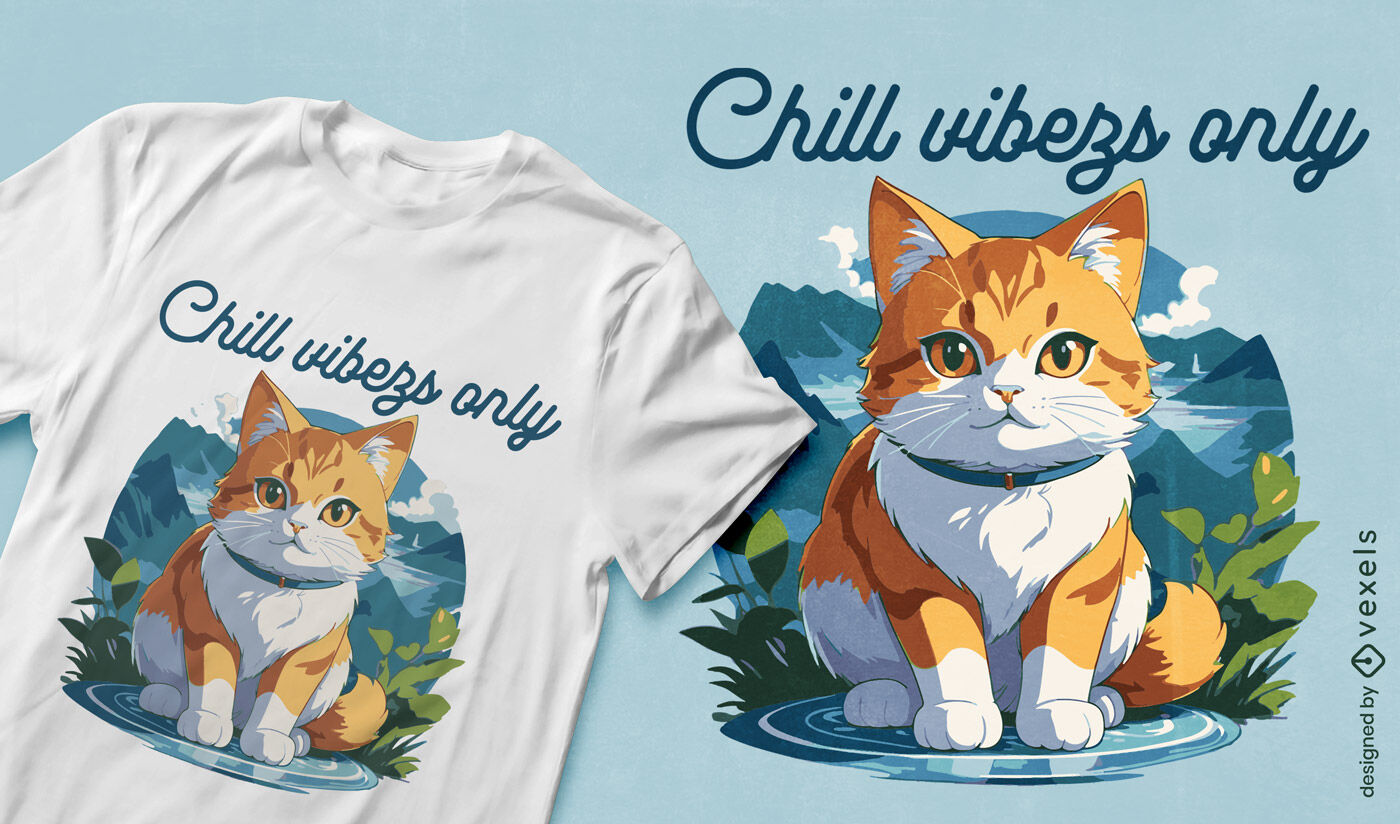 Mountain cat t-shirt design