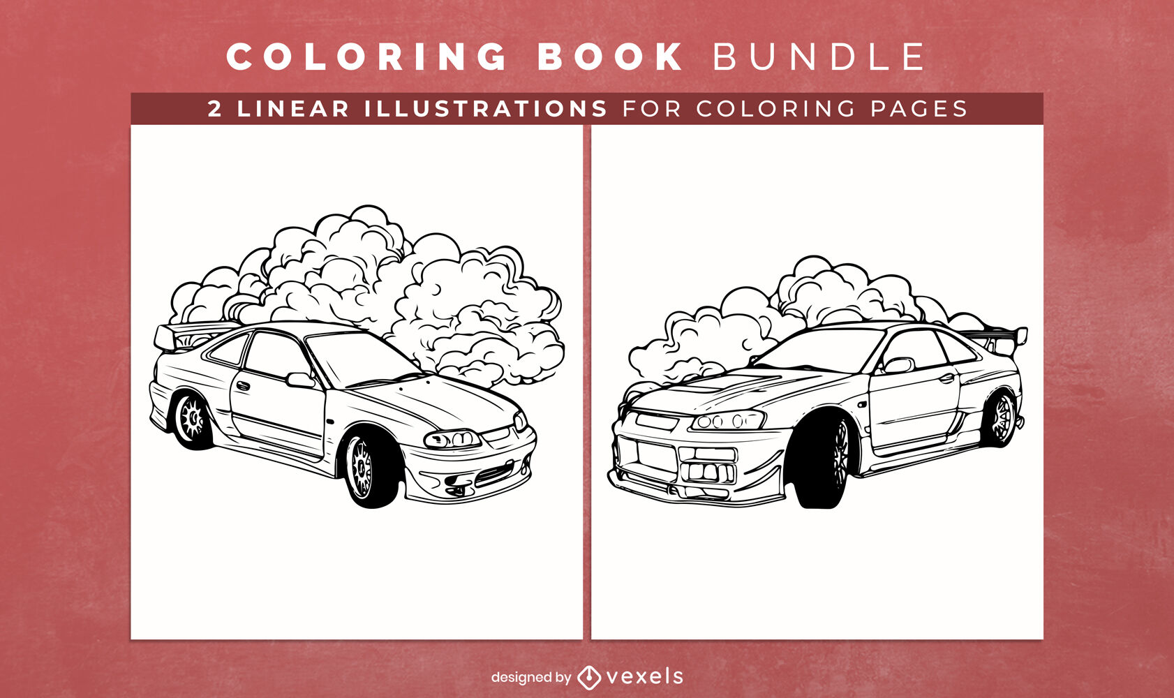 Drifting cars coloring book KDP interior design