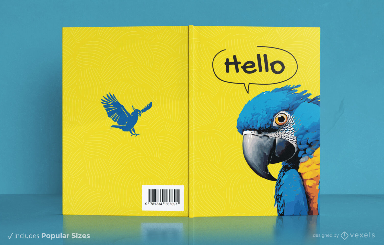 Blue parrot book cover design KDP