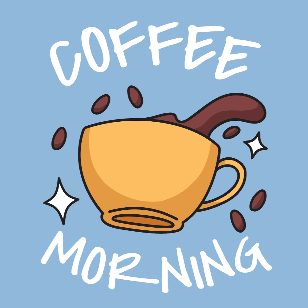 Coffee mug cartoon editable t-shirt template | T-Shirt Maker