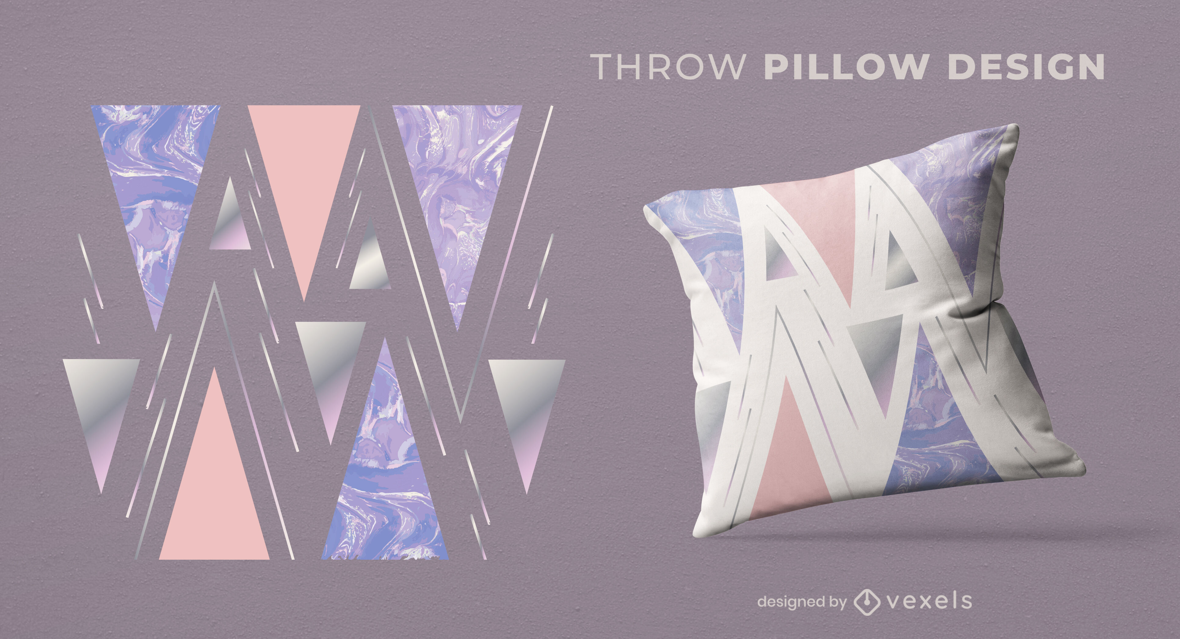 Triangle shapes throw pillow design