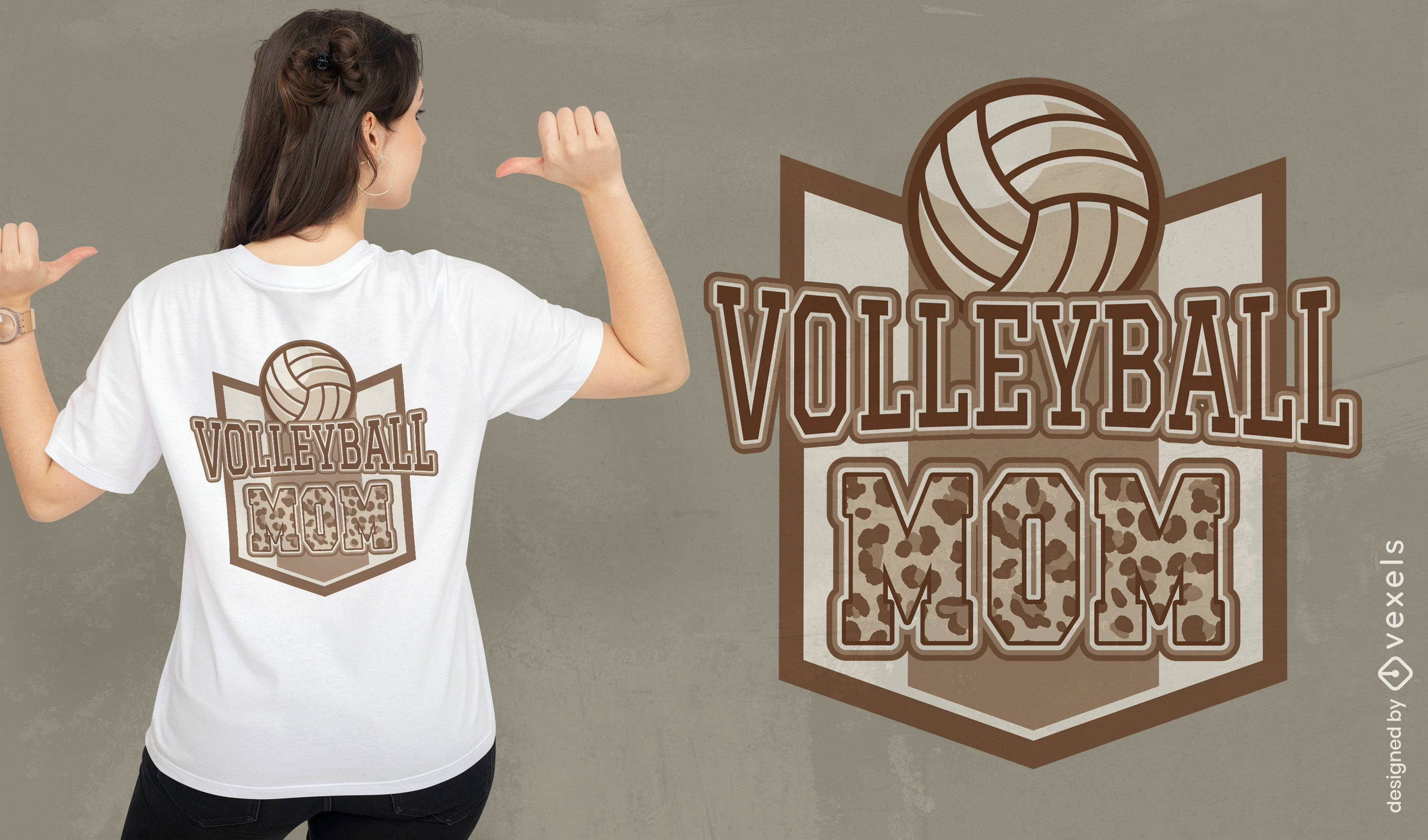 Animal print volleyball mom t-shirt design