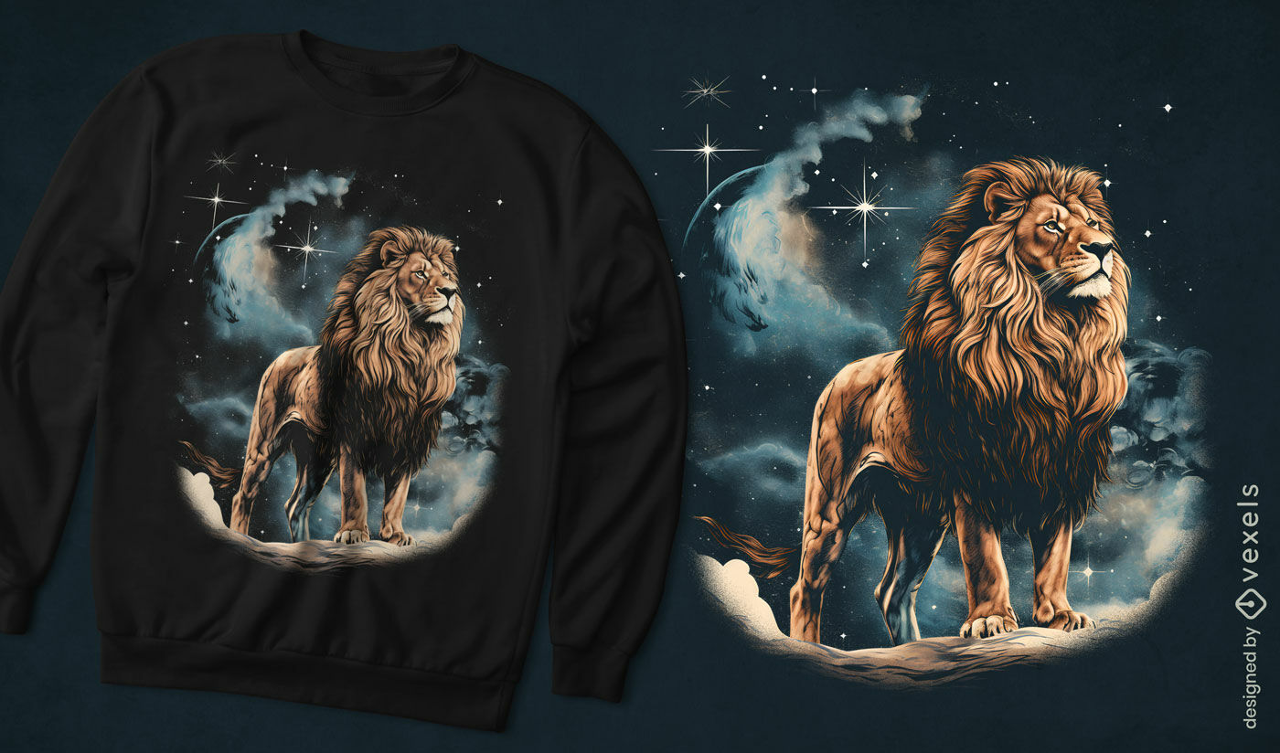 Lion night t-shirt design