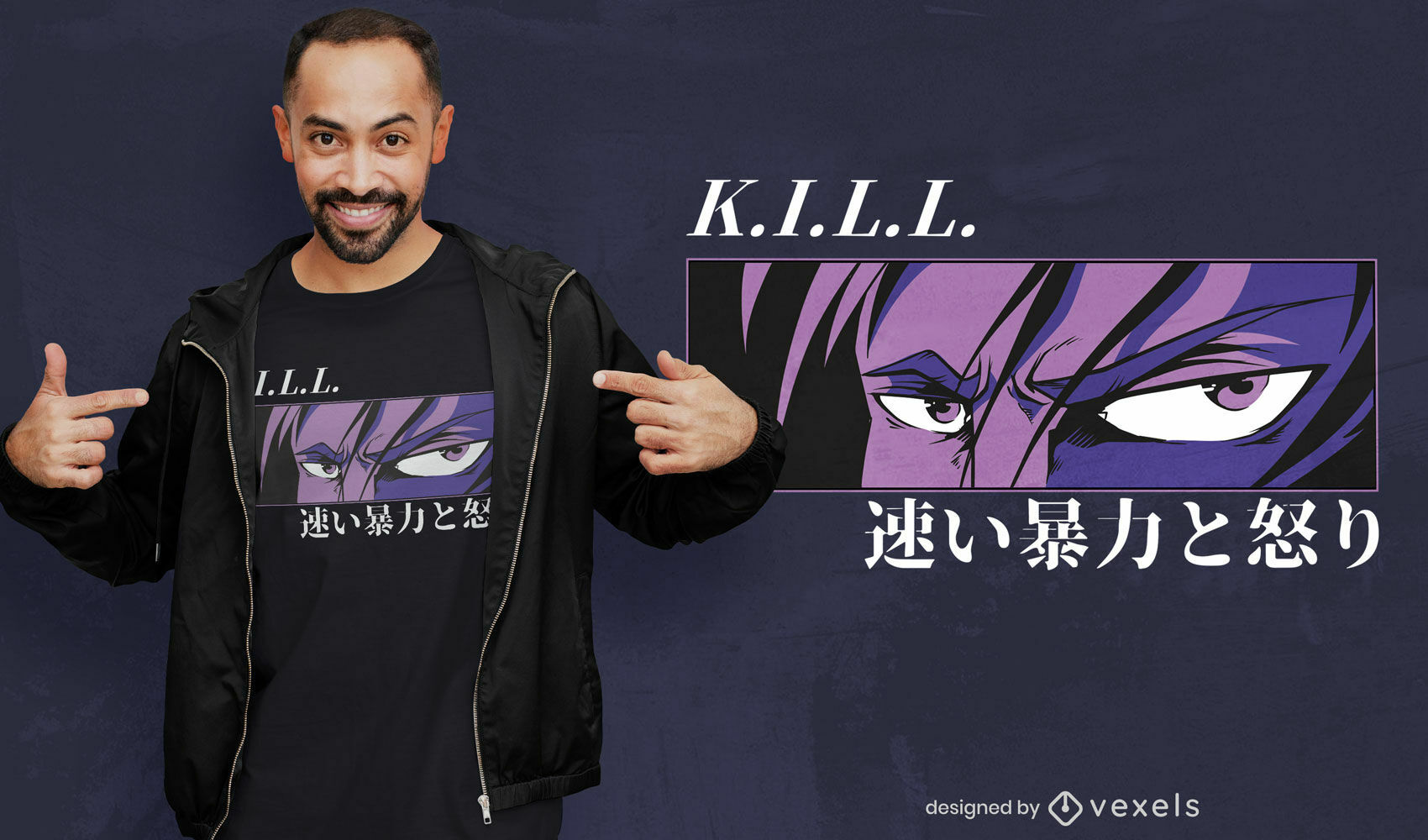 Anime angry eyes t-shirt design