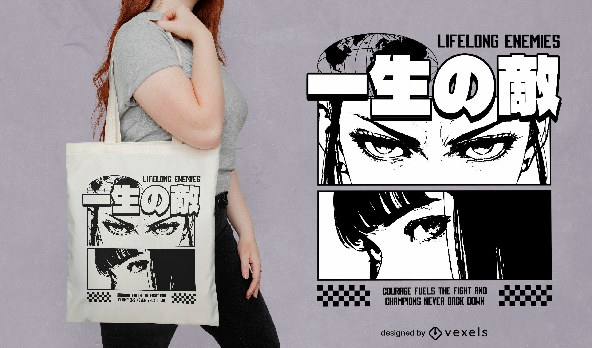 Lifelong enemies manga tote bag design