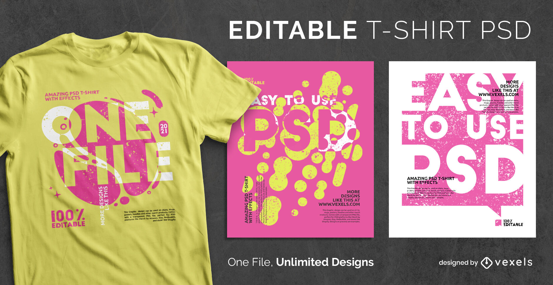 Text in contrast psd scalable t-shirt template
