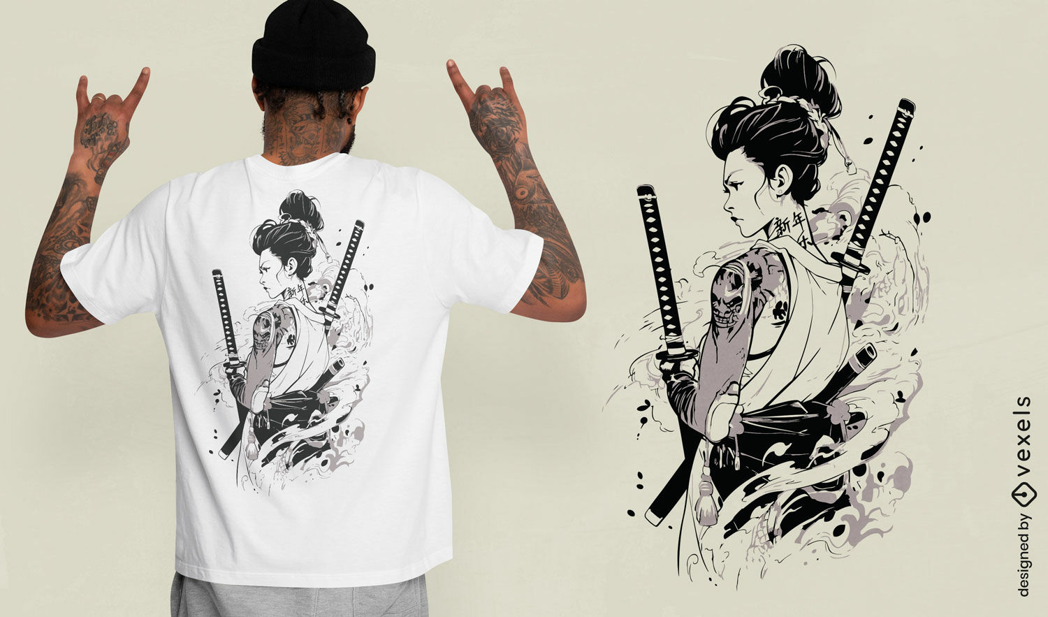 Samurai warrior art t-shirt design
