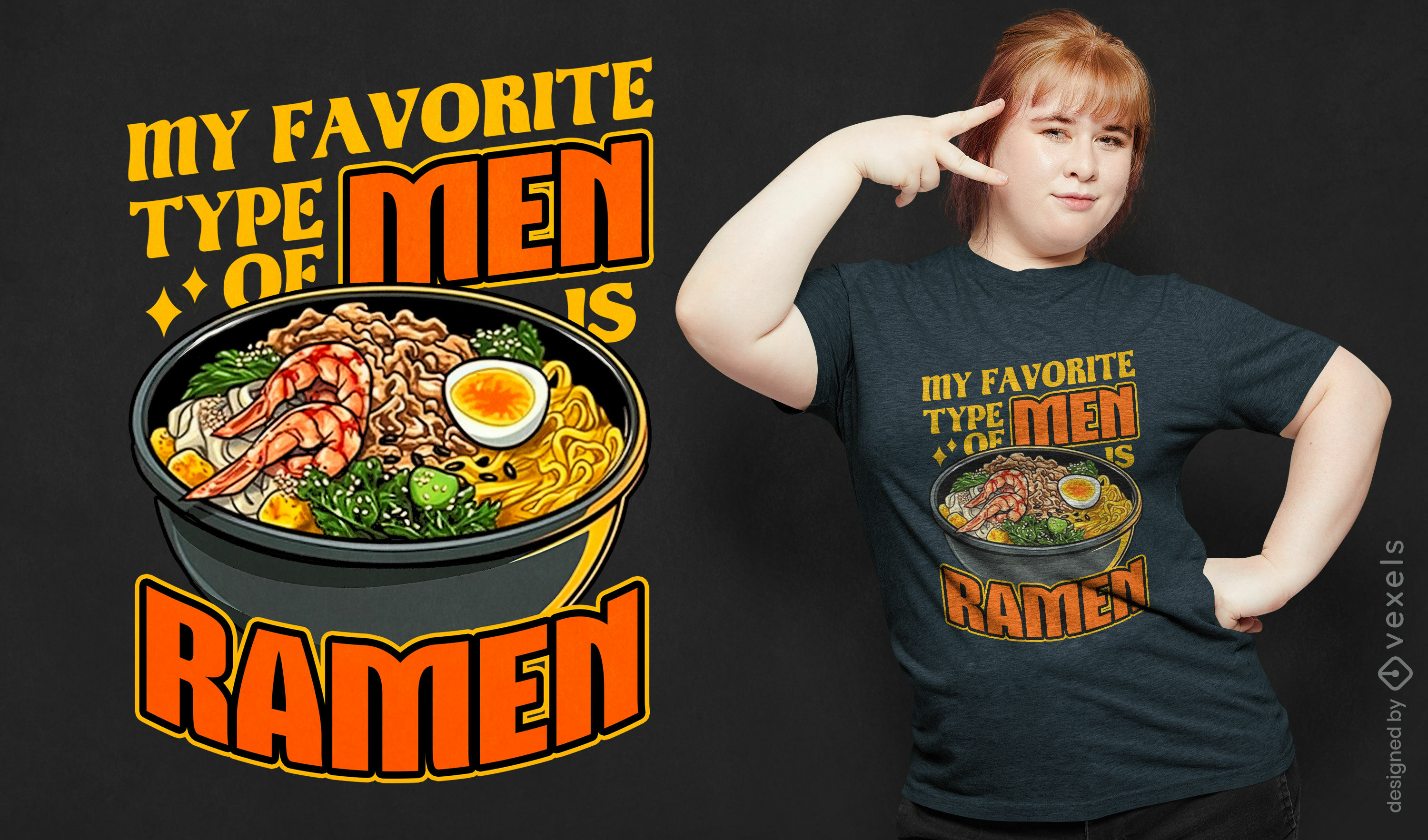 Delicious ramen bowl t-shirt design.