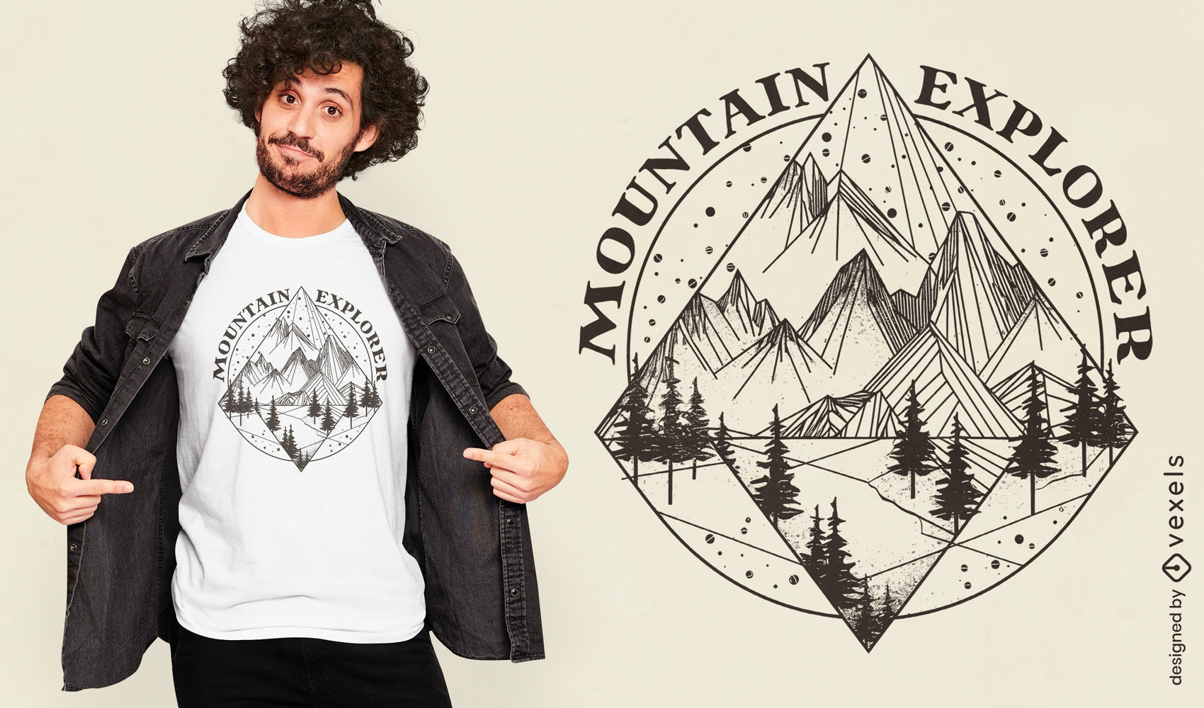 Mountain explorer badge t-shirt design