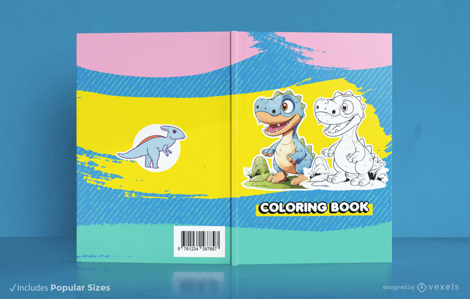 Cartoon dinosaur coloring book KDP 