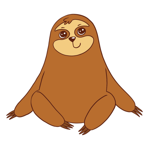 Cartoon sloth sitting down PNG Design