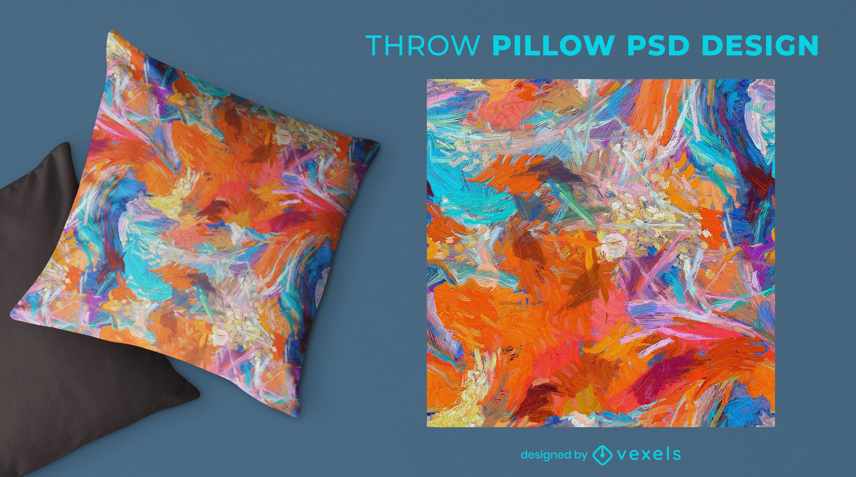 Abstract oil painting throw pillow design