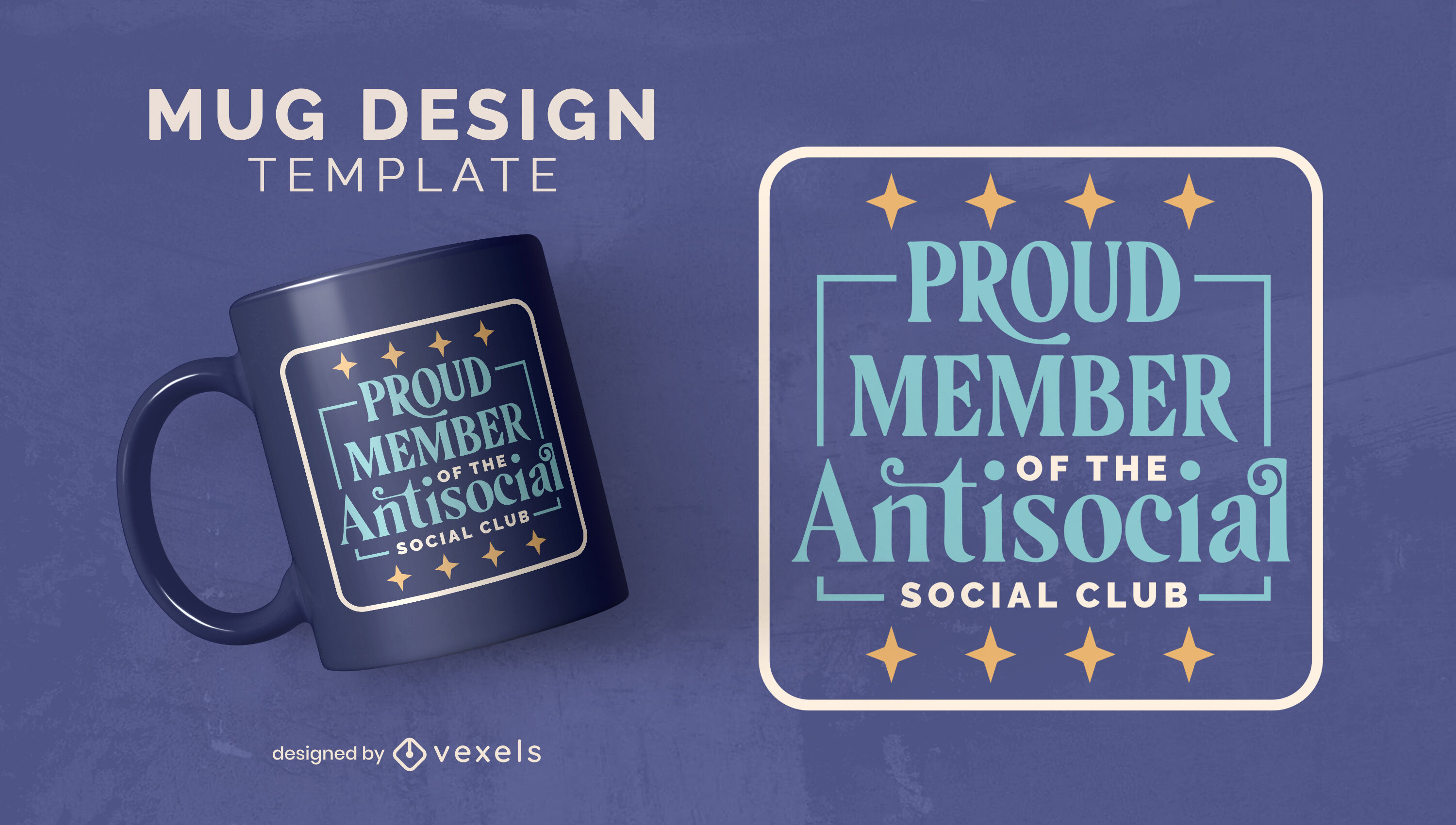 Antisocial club funny quote mug template