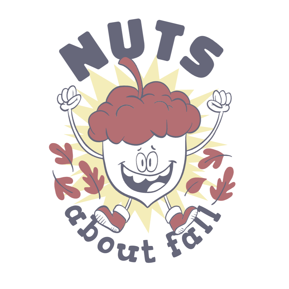 Nut fall cartoon editable t-shirt template | Create Online